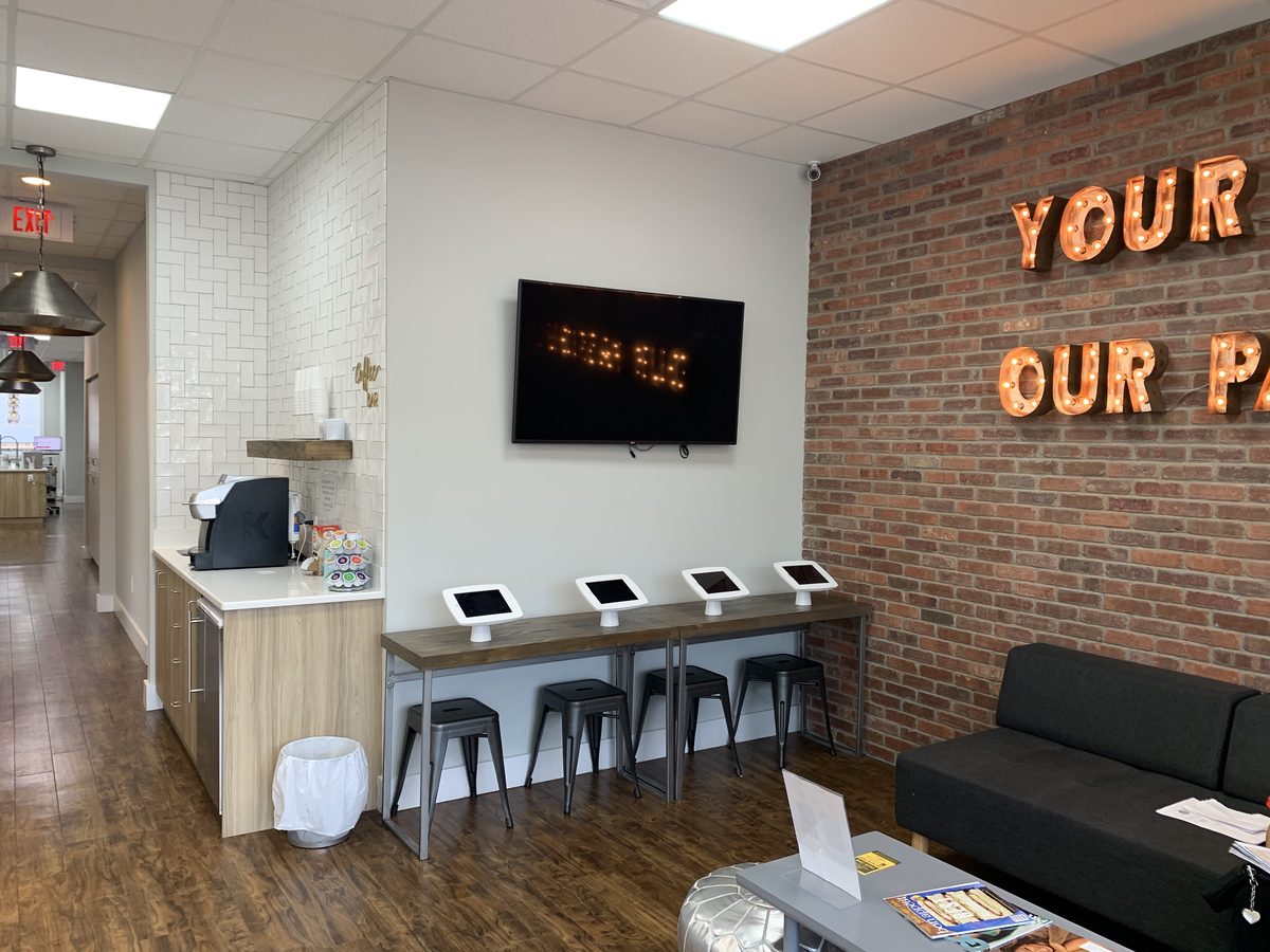 Reception desk at NA Orthodontics in North Arlington, NJ